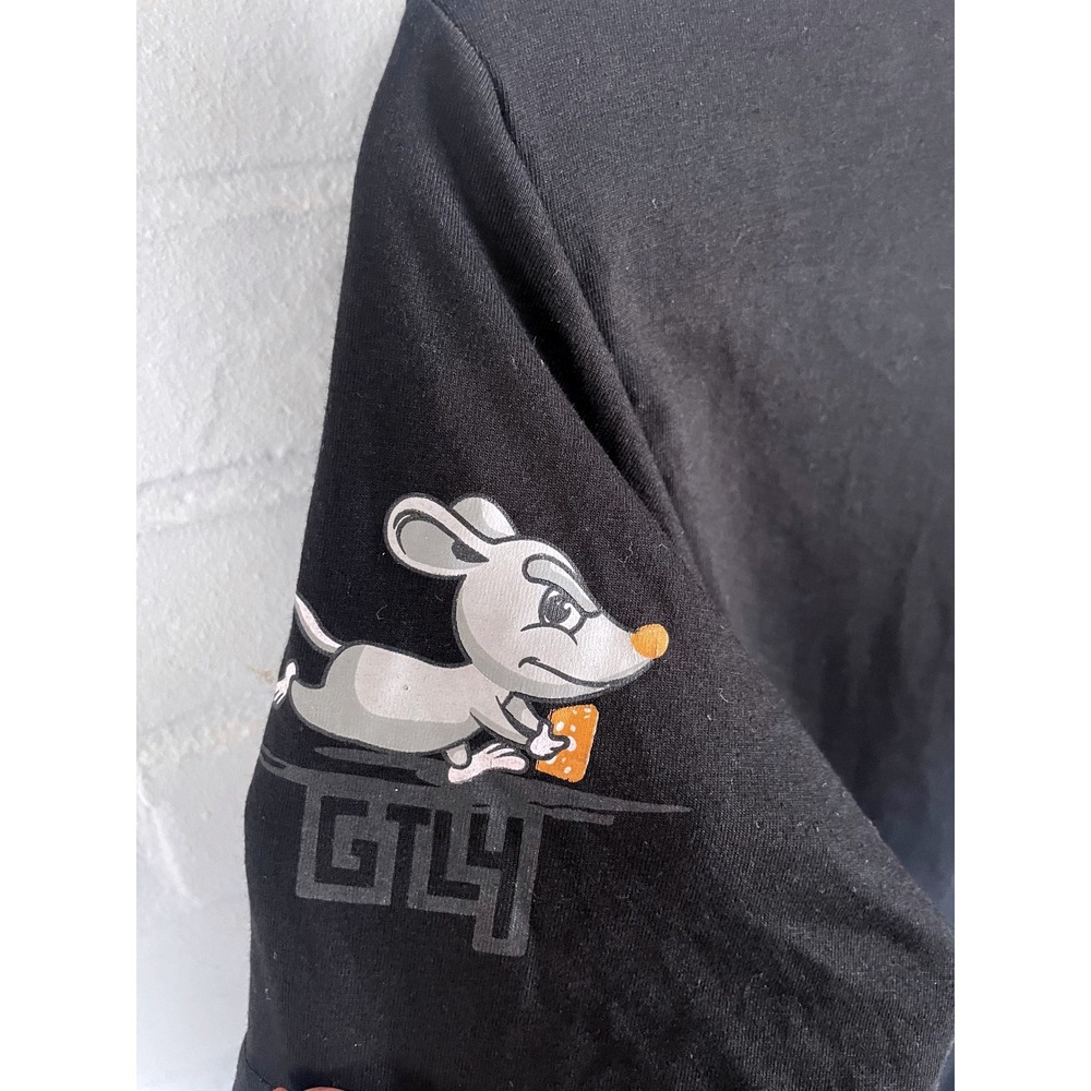 GT4 Mens Black Graphic T Shirt Graffiti Bear Dollar Bag Print Size Medium - Picture 5 of 5